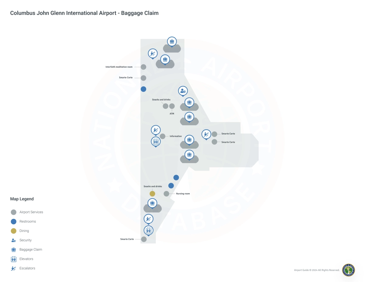 Columbus Airport CMH | Terminal 1/Level 1 Map