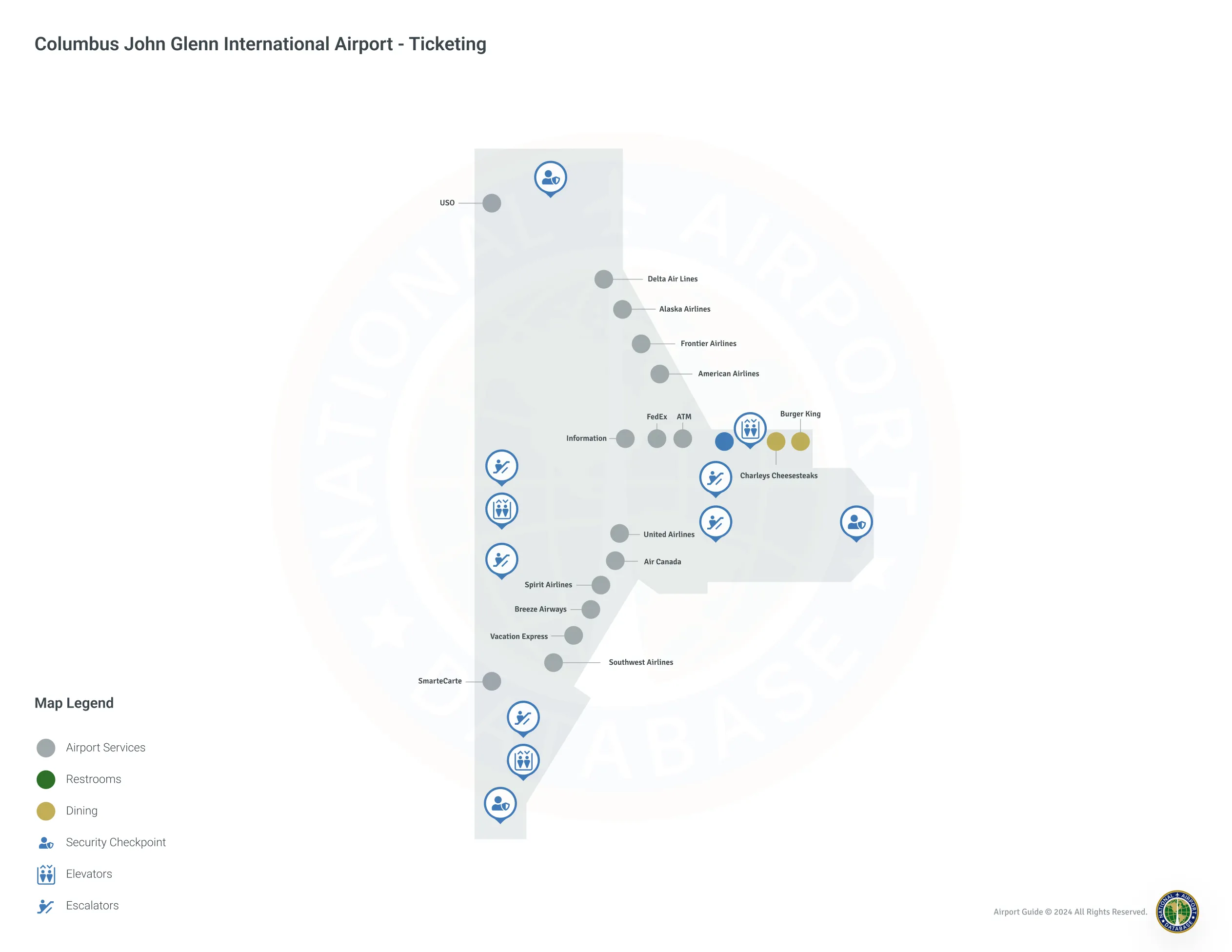 CMH Terminal Level 2 map