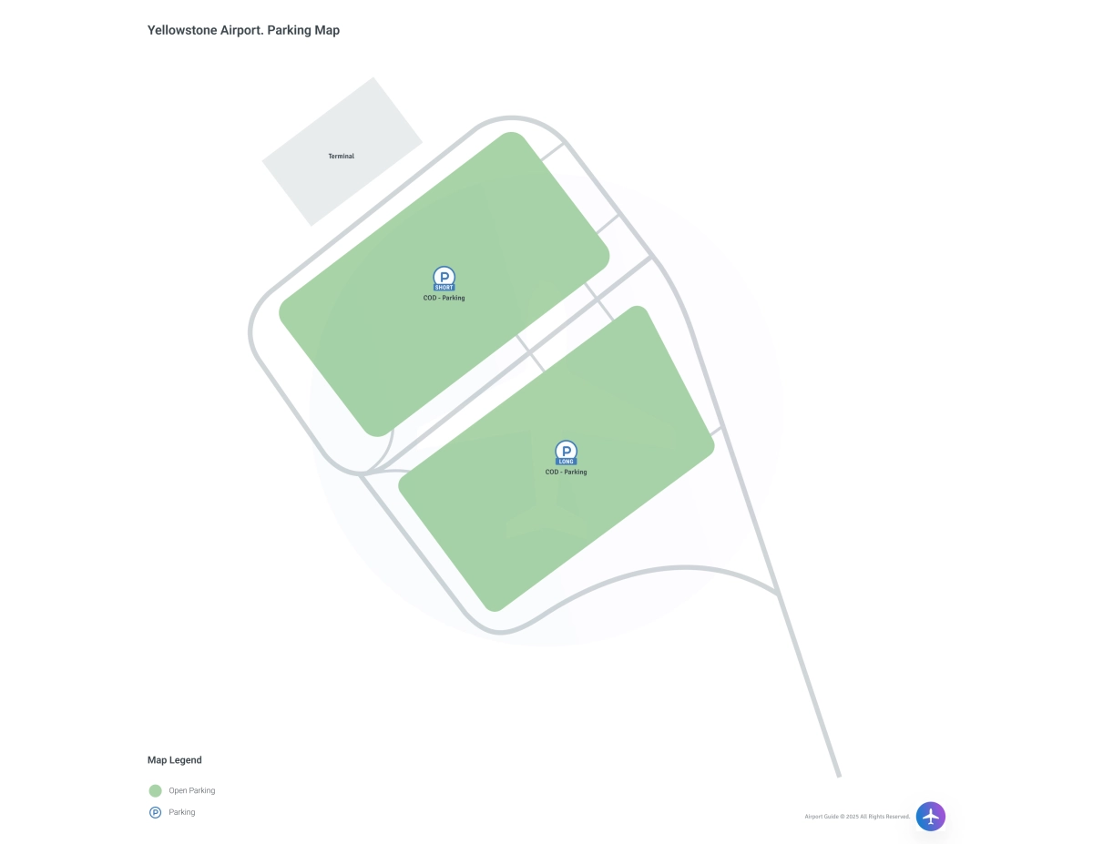Yellowstone Regional Airport (COD) Parking Map