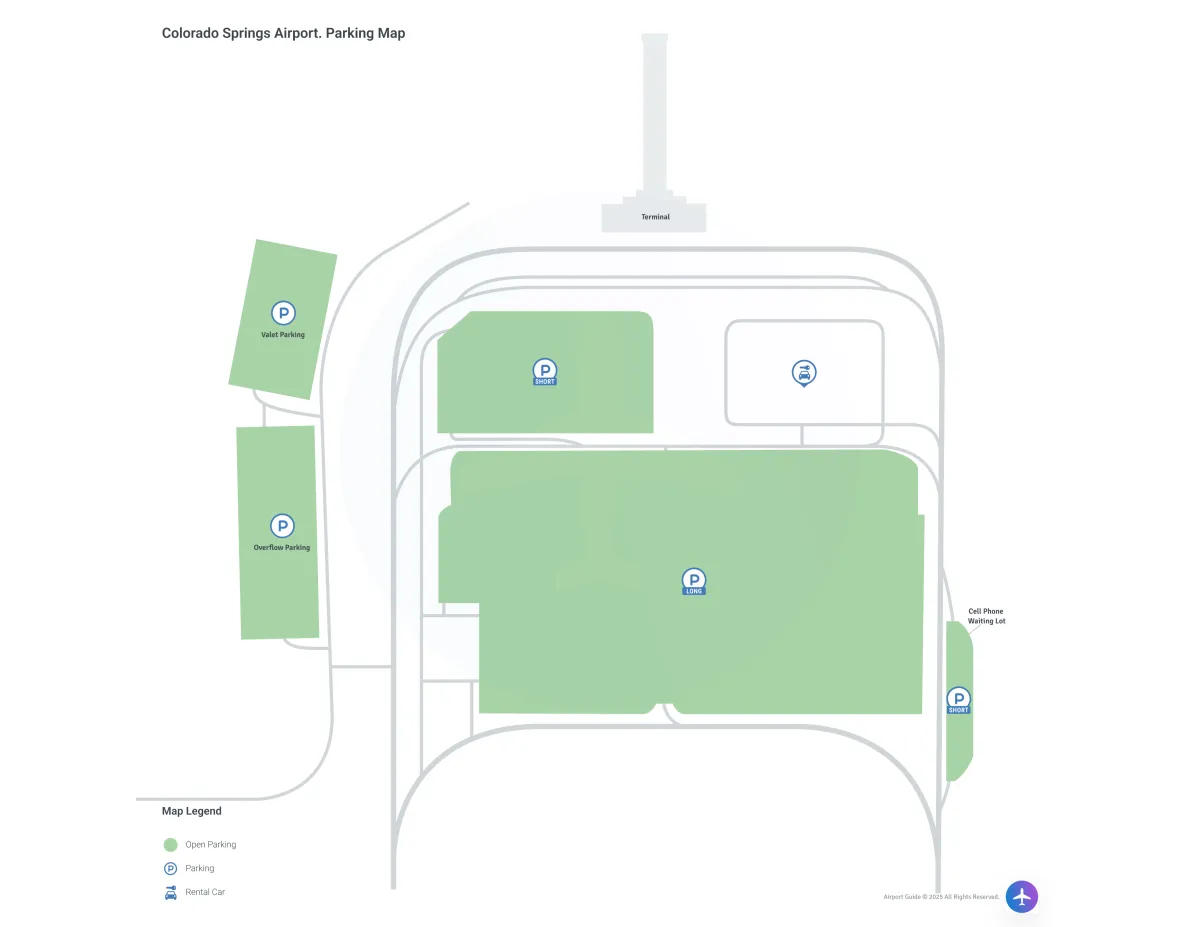 City of Colorado Springs Municipal Airport (COS) Parking Map