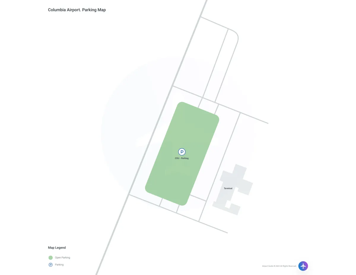 Columbia Regional Airport (COU) Parking Map