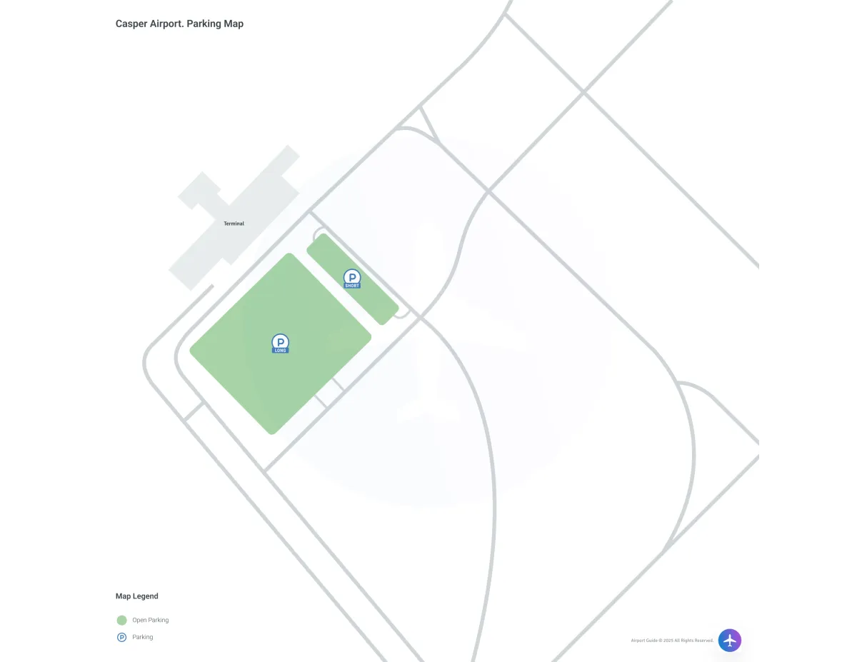 Casper-Natrona County International Airport (CPR) Parking Map