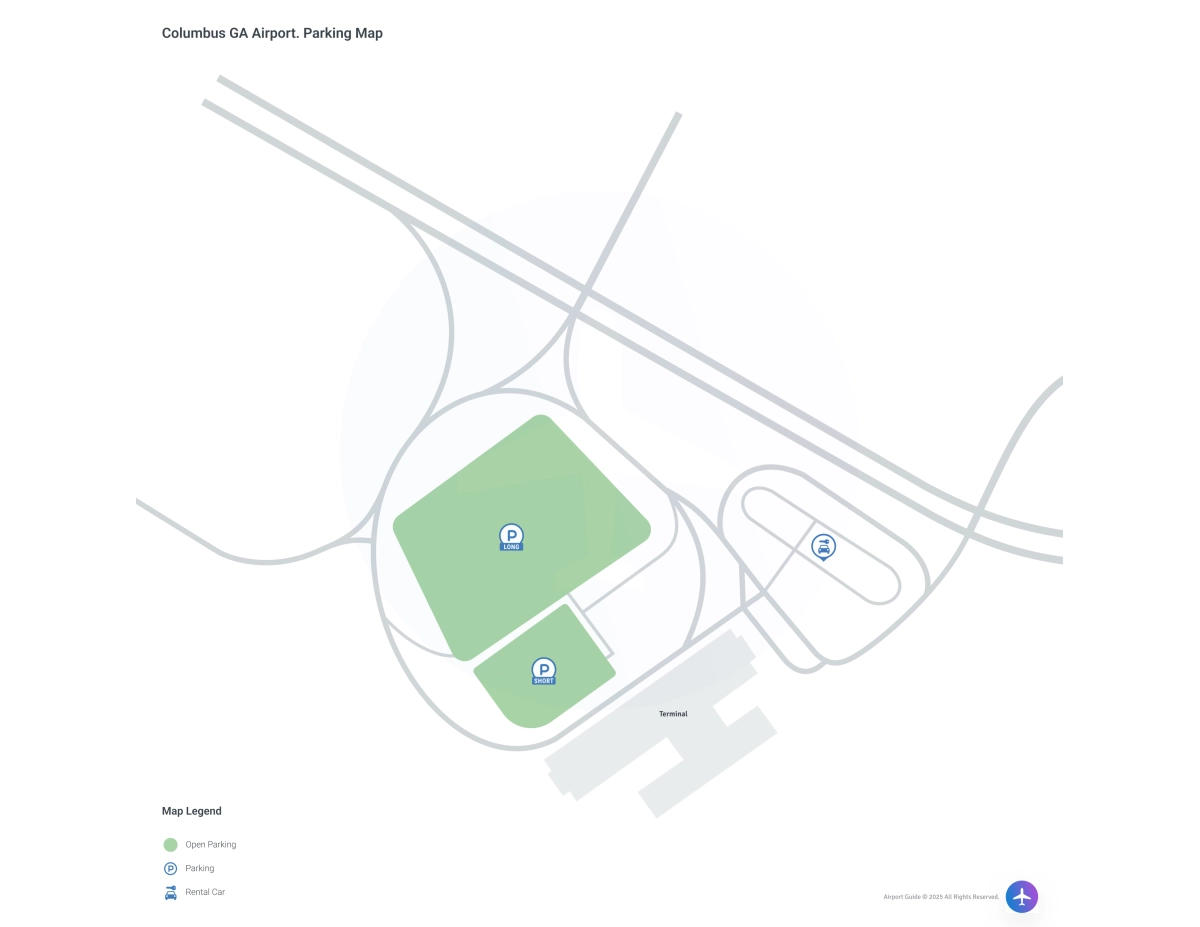 Columbus Airport (CSG) Parking Map