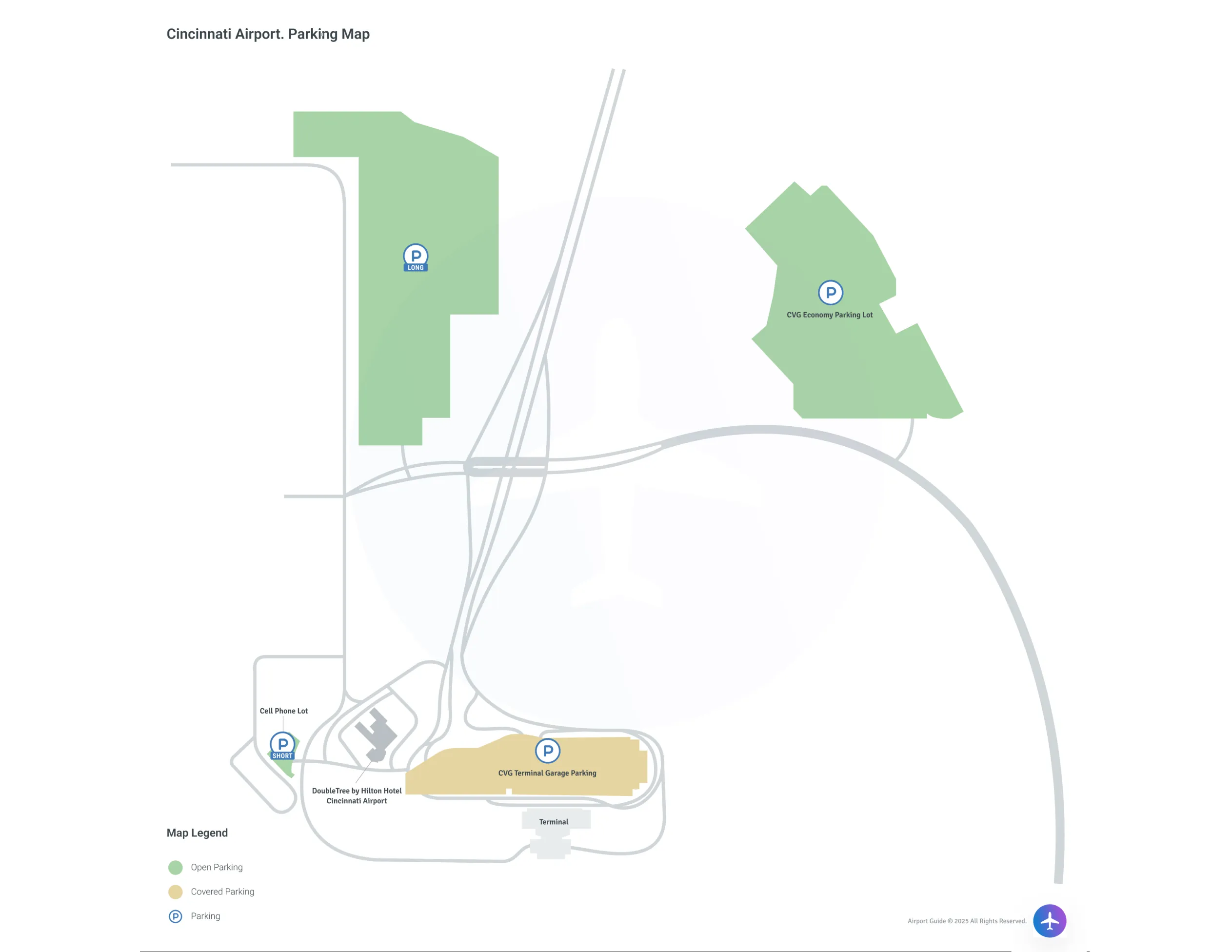 Cincinnati/Northern Kentucky International Airport (CVG) Parking Map