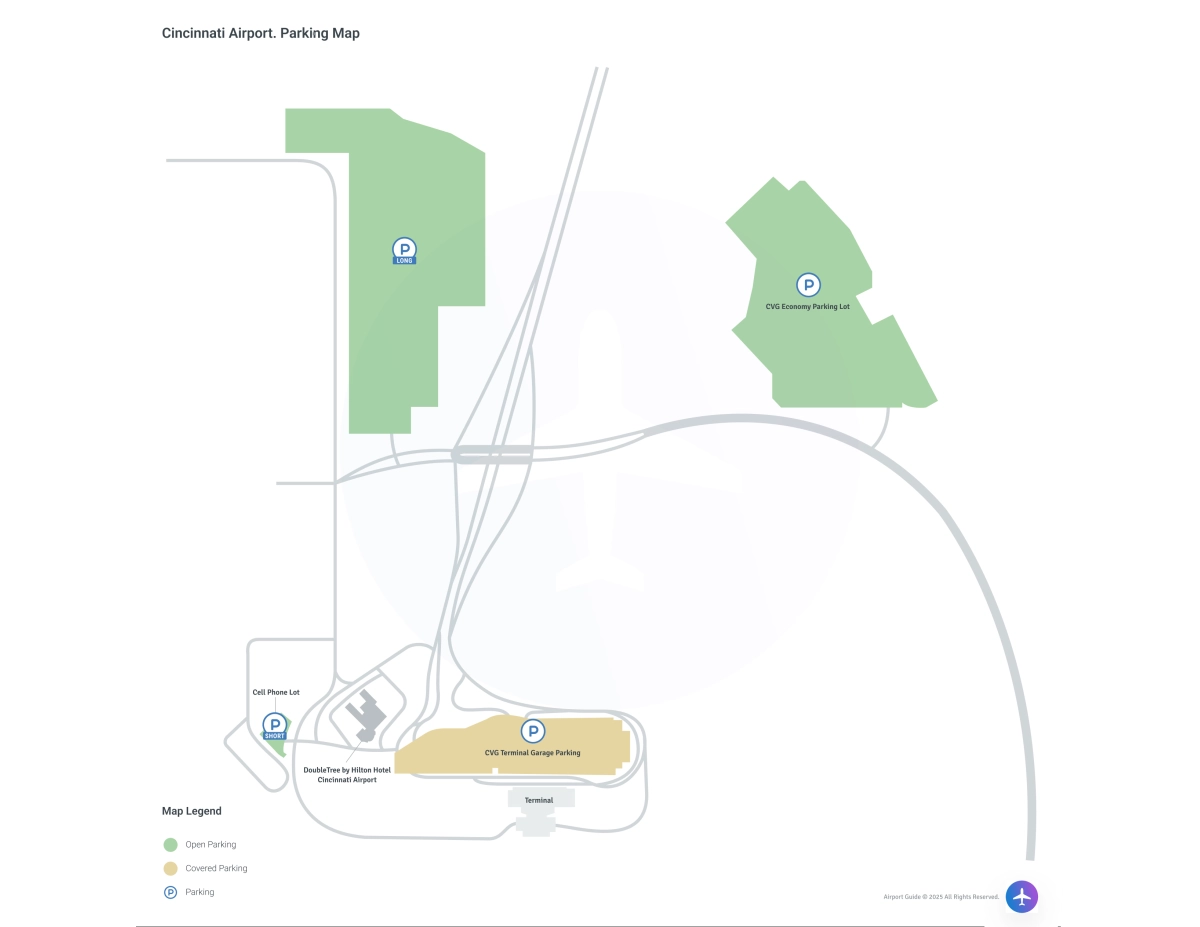 Cincinnati/Northern Kentucky International Airport (CVG) Parking Map