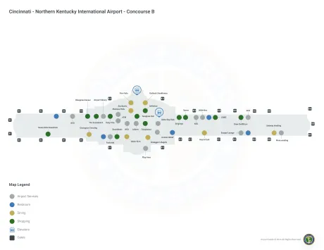 CVG Airport Concourse B Map
