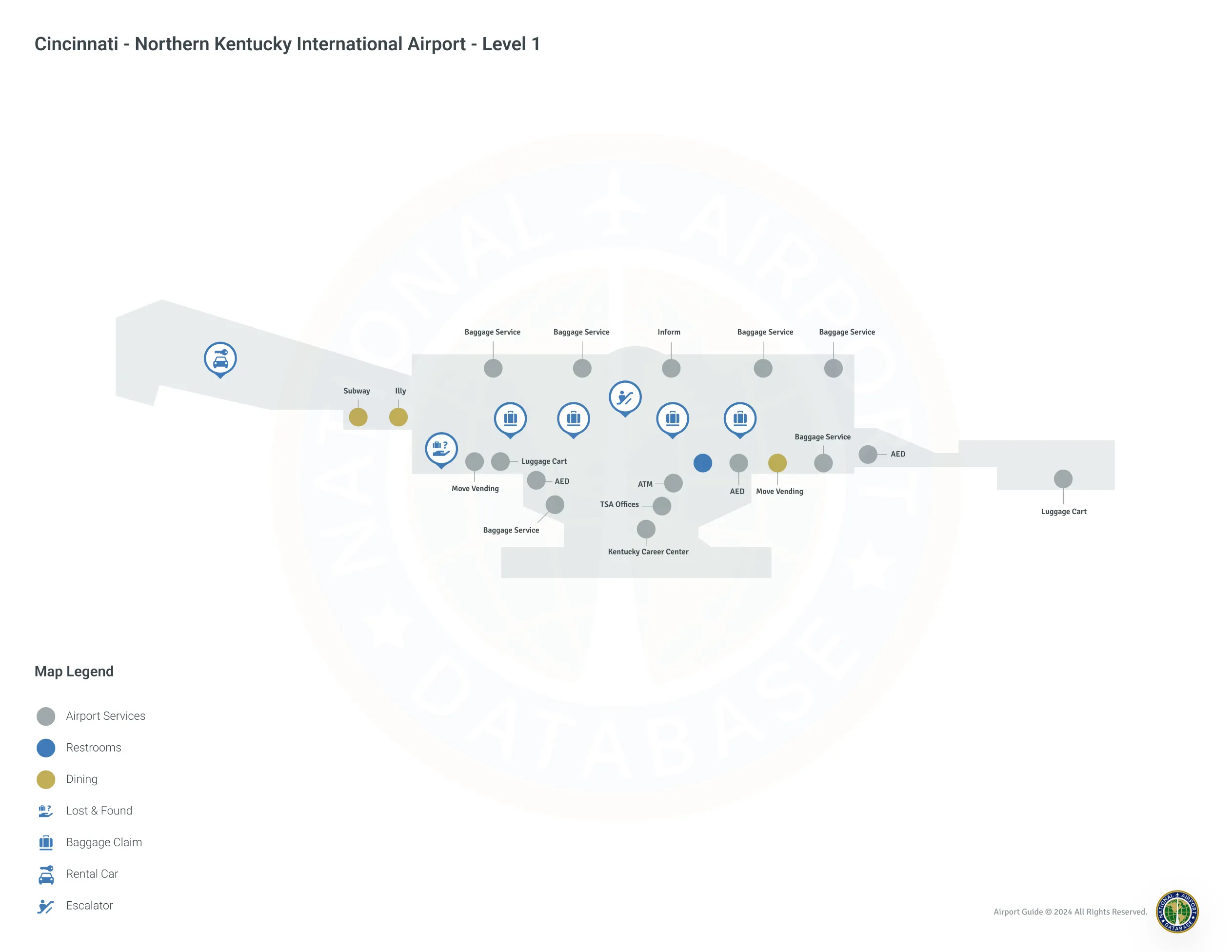 CVG Terminal Level 1 map