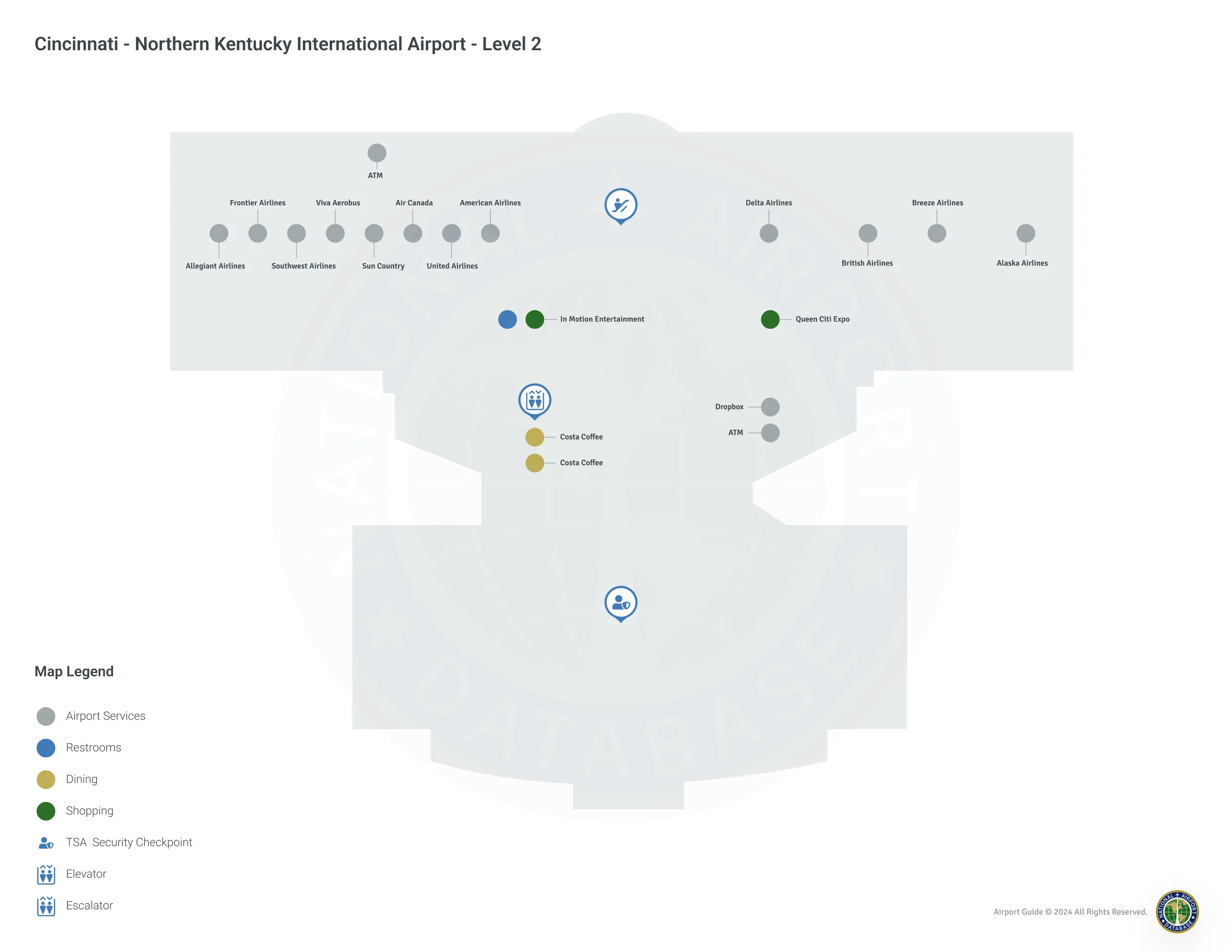 CVG Terminal Level 2 map
