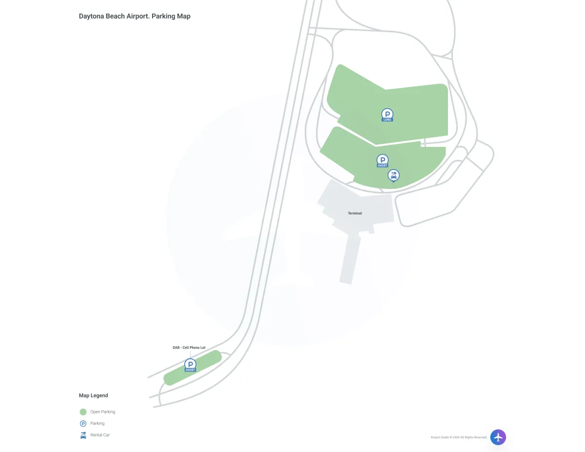 Daytona Beach International Airport (DAB) Parking Map