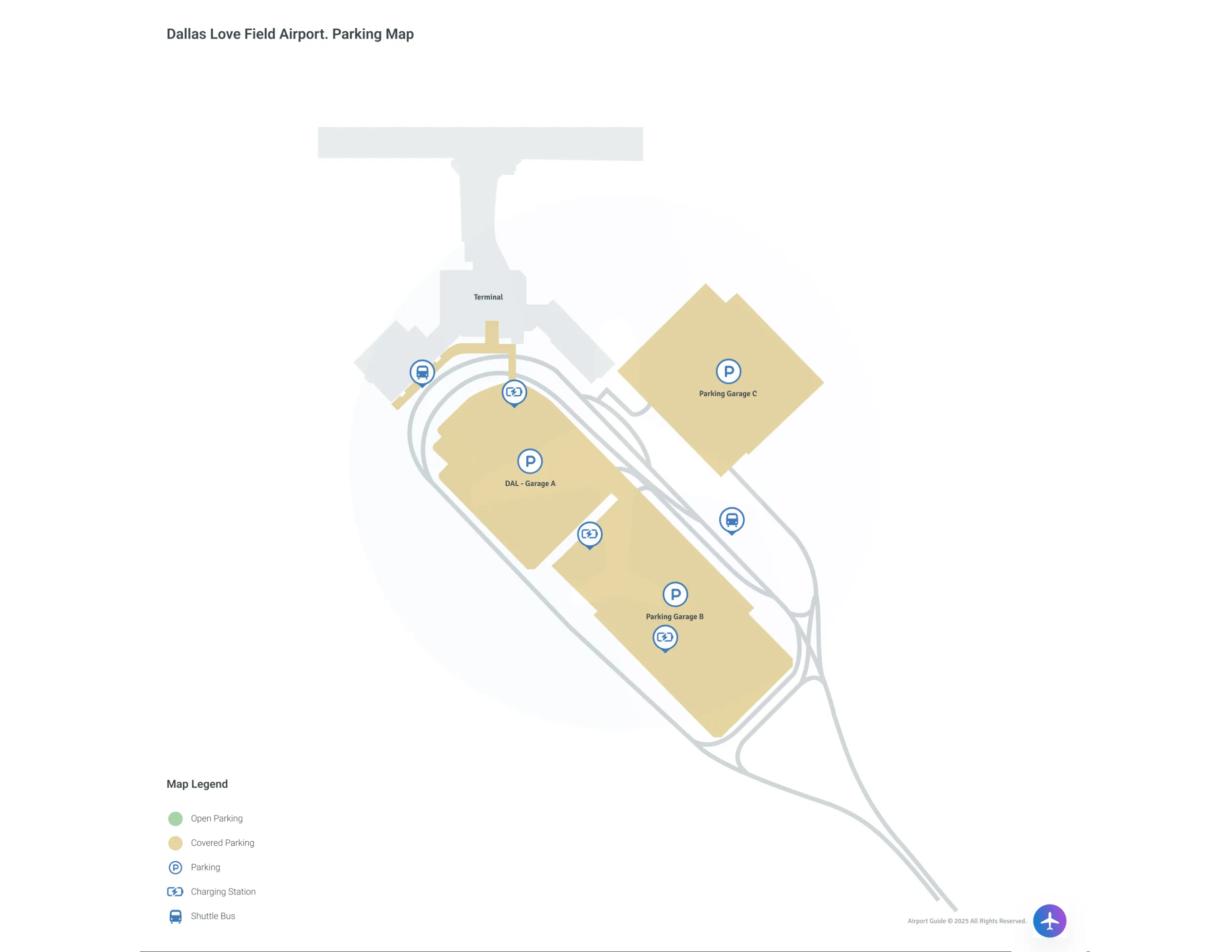 Dallas Love Field (DAL) Parking Map