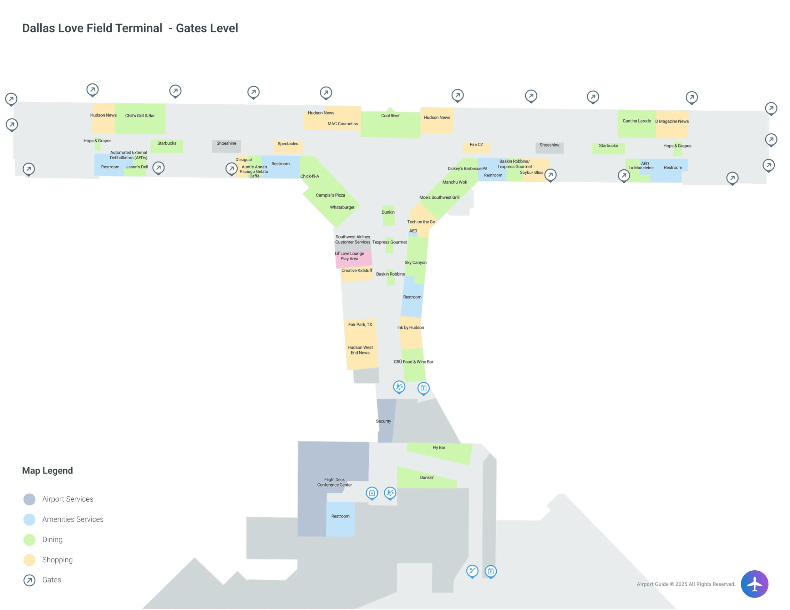 DAL Terminal / Gates Level Map