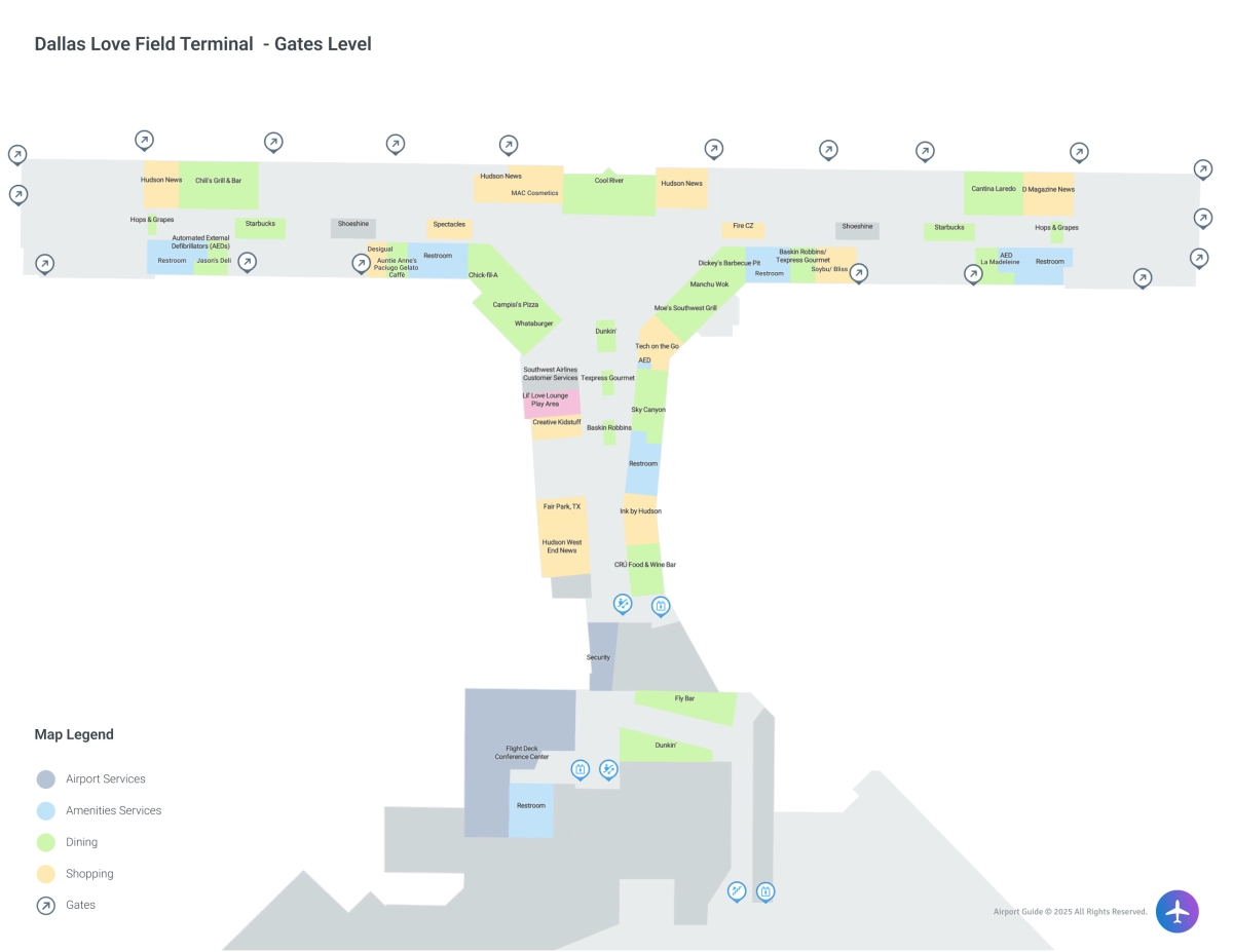 DAL Terminal / Gates Level Map