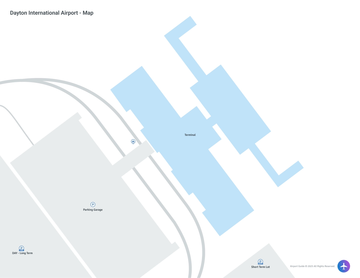 James M Cox Dayton International Airport (DAY) Map
