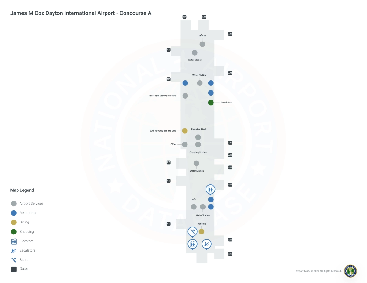 DAY Concourse A / Level 1 Map
