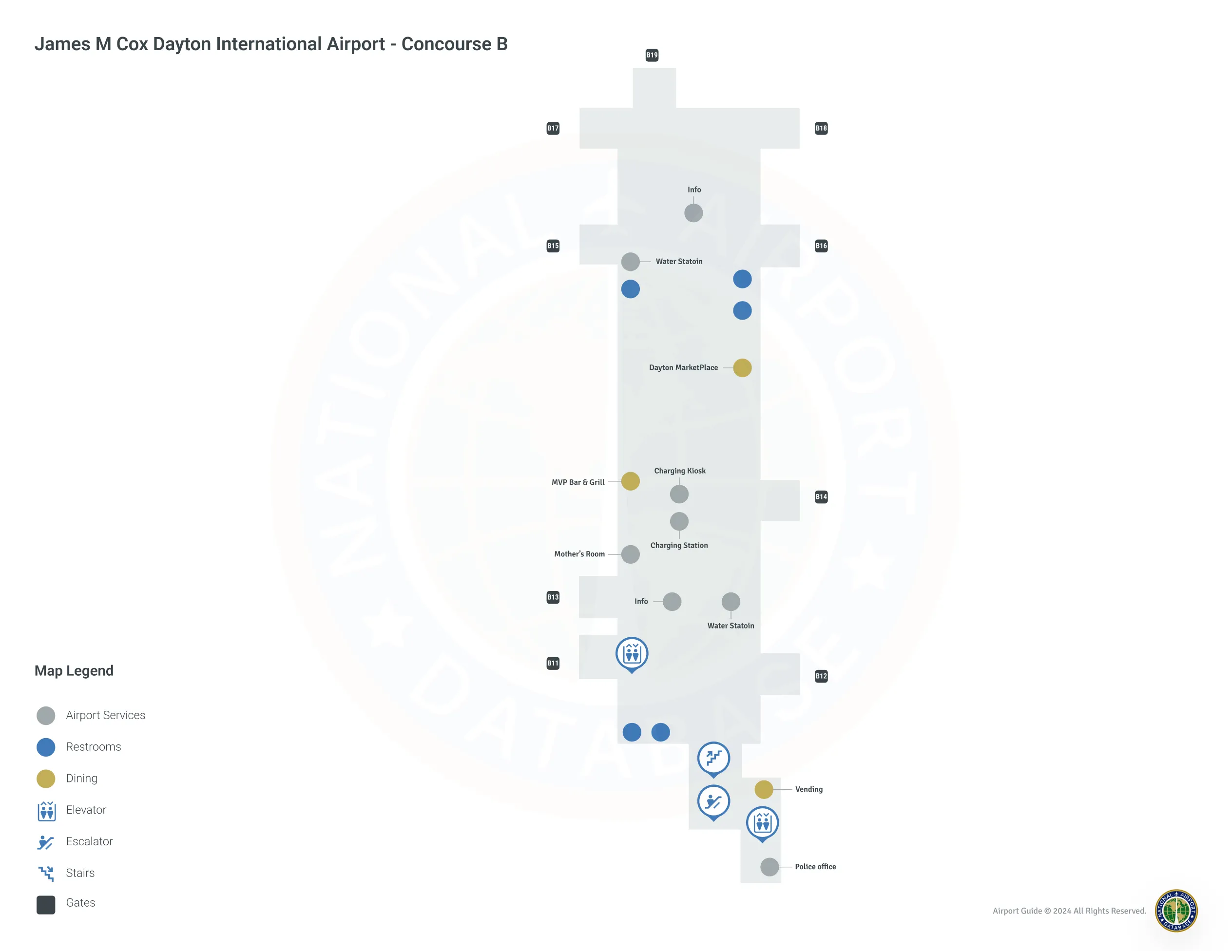 DAY Concourse B / Level 1 Map