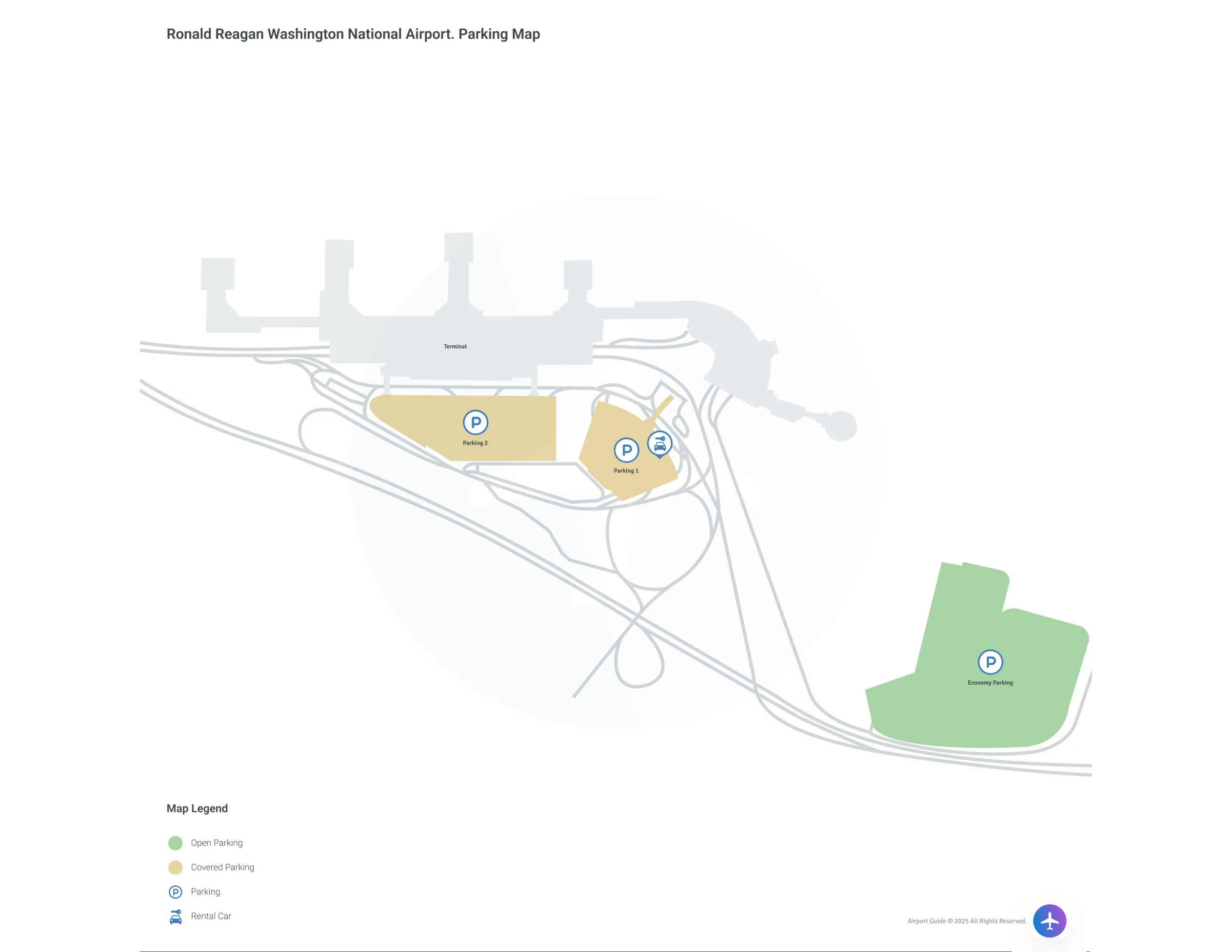 Ronald Reagan Washington National Airport (DCA) Parking Map