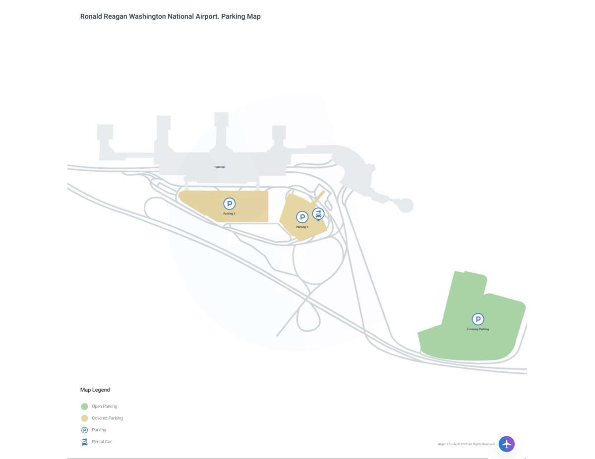 Ronald Reagan Washington National Airport (DCA) Parking Map