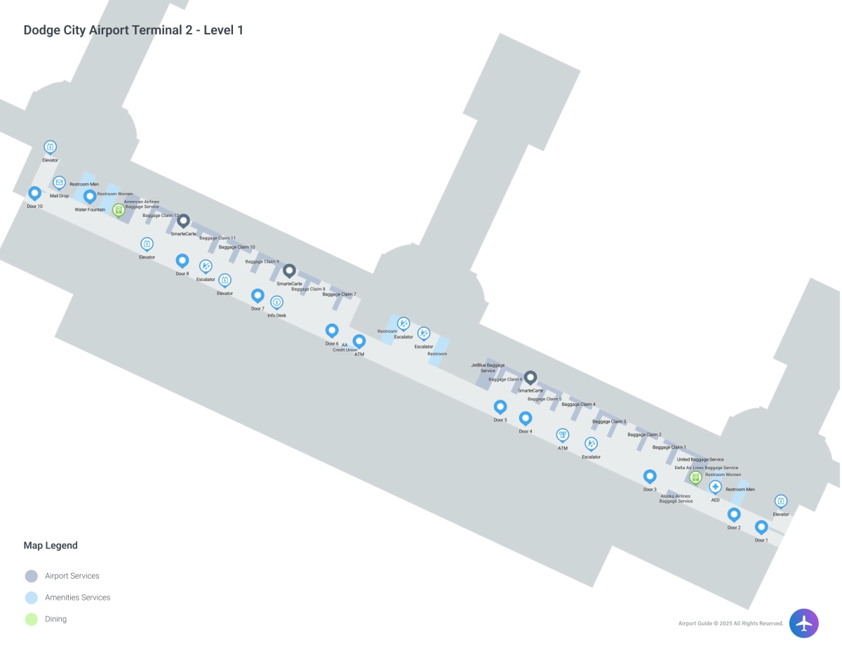 DCA Terminal 2 Level 1 map
