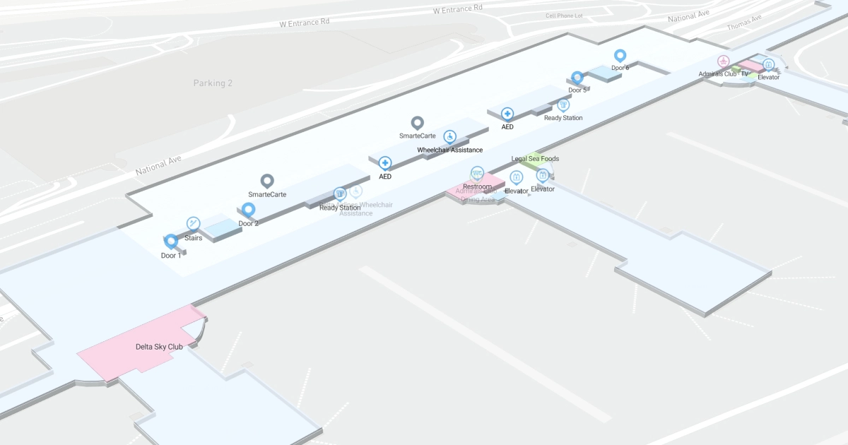 DCA Terminal 2 Level 3 Interactive map