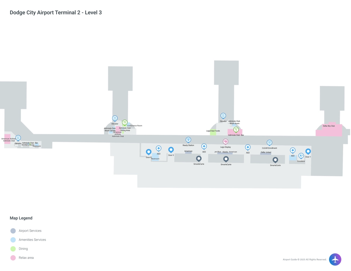 DCA Terminal 2 Level 3 map
