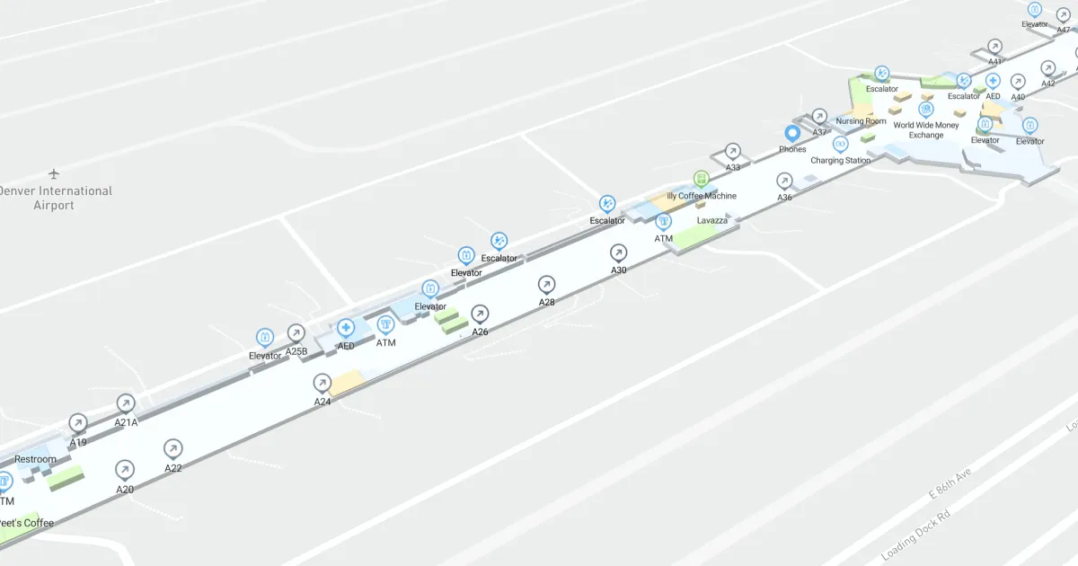 Denver International Airport Terminal A Interactive Map