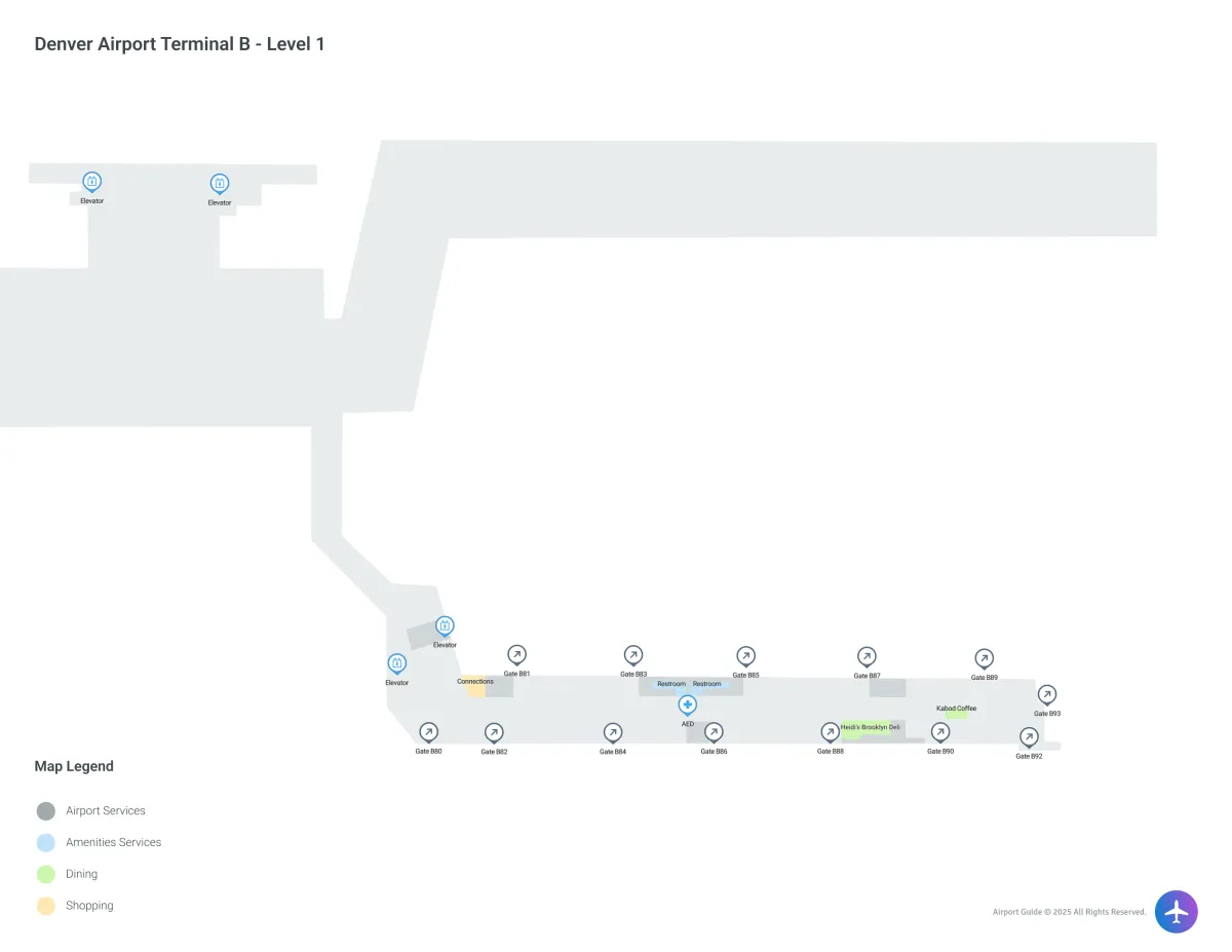DEN Terminal B / Level 1 Map