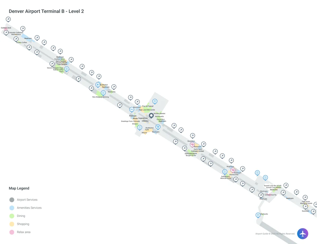 DEN Terminal B / Level 2 Map