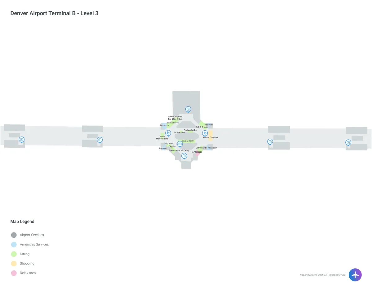 DEN Terminal B / Level 3 Map