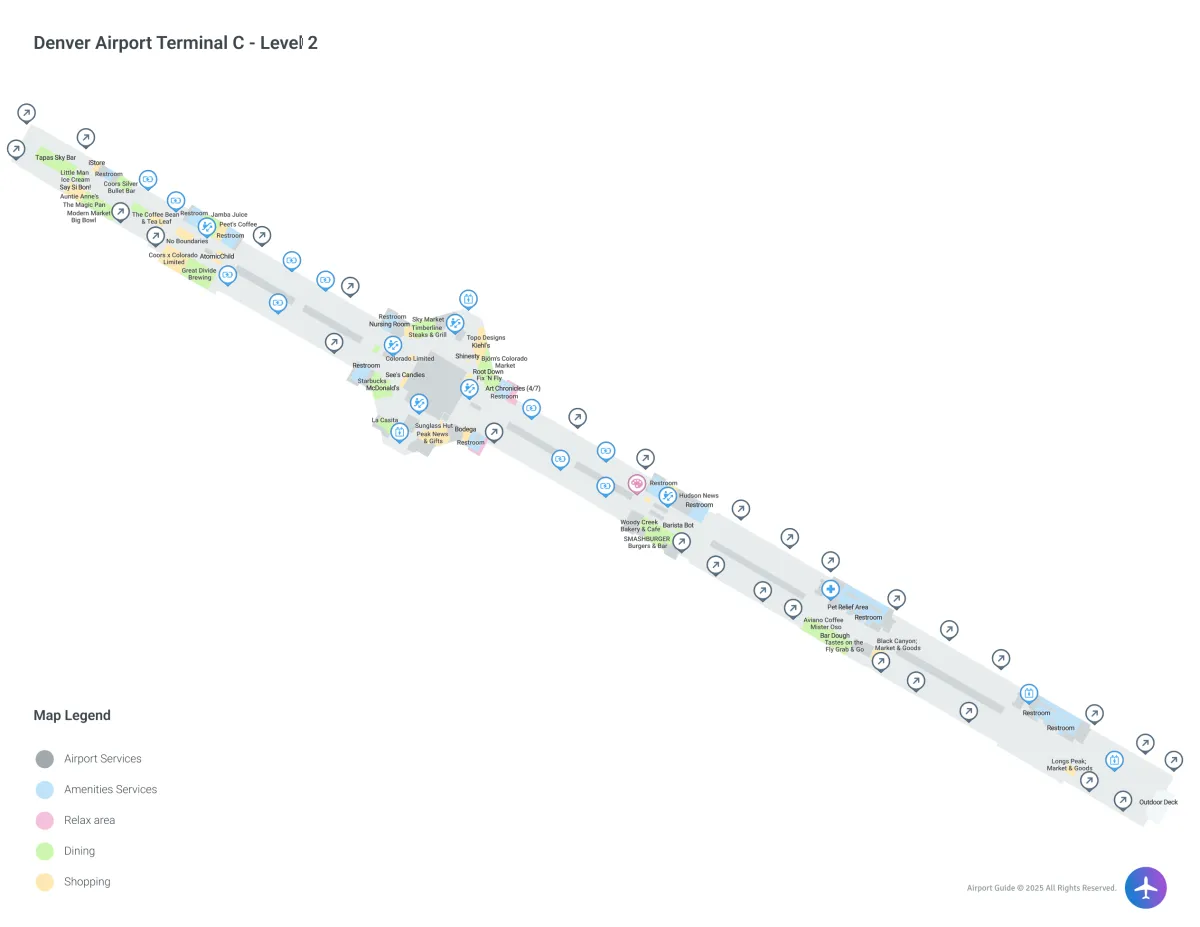 DEN Terminal C / Level 2 Map