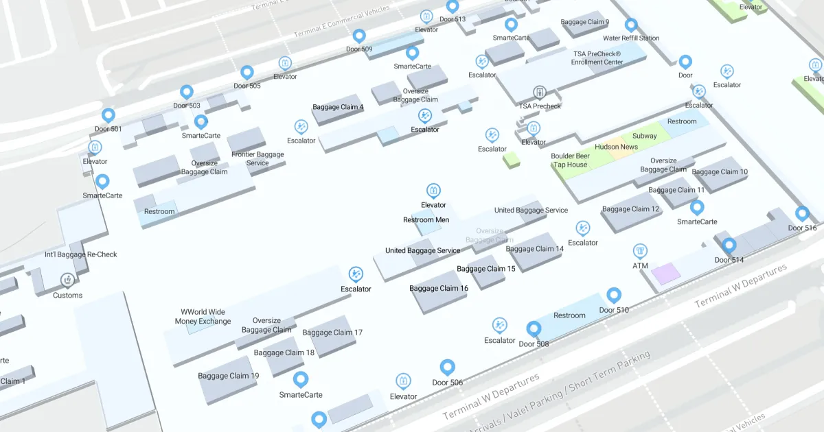 Denver International Airport Jeppesen Terminal Interactive Map