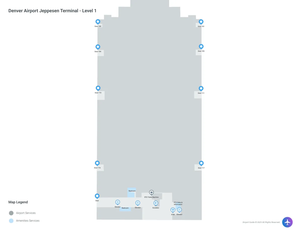 DEN Jeppesen Terminal / Level 1 Map