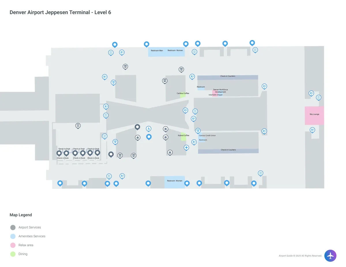 DEN Jeppesen Terminal / Level 6 Map