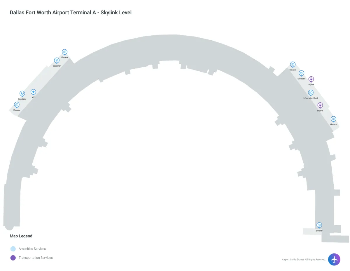 DFW Terminal A / Skylink Level Map