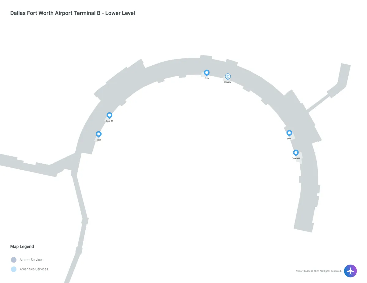 DFW Terminal B / Lower Level Map