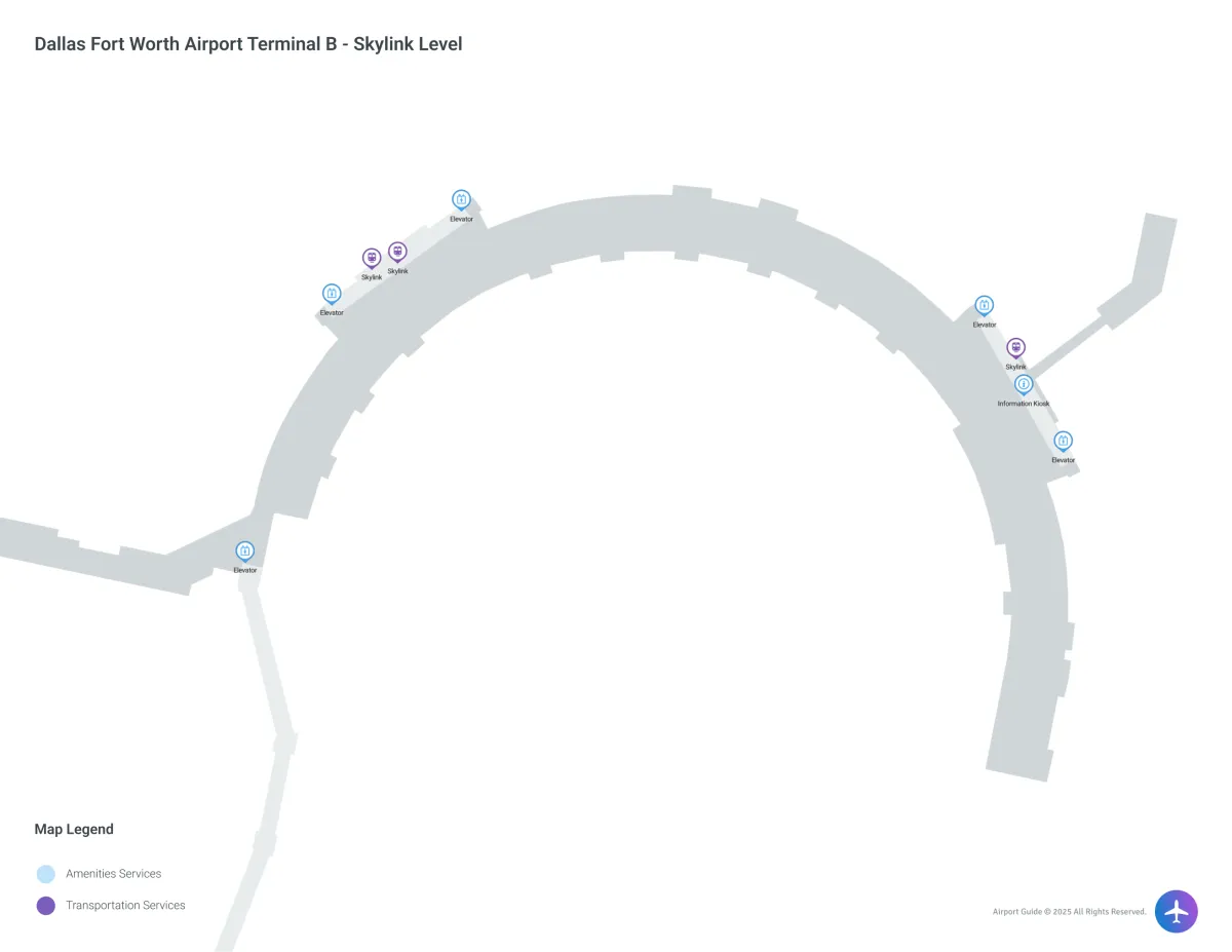 DFW Terminal B / Skylink Level Map