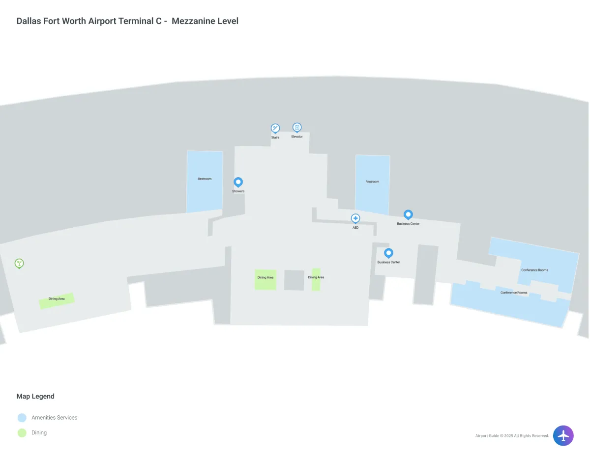 DFW Terminal C / Mezzanine Level Map