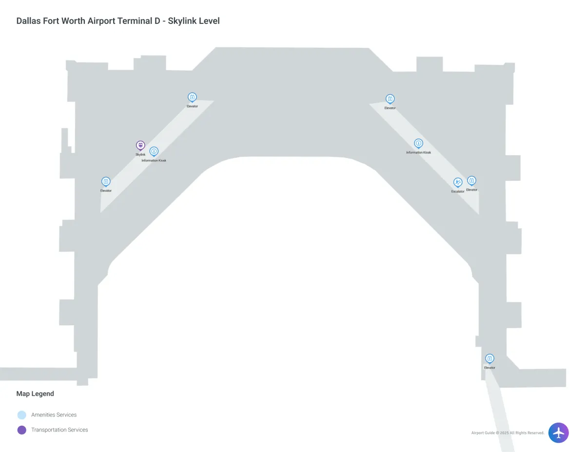 DFW Terminal D / Skylink Level Map