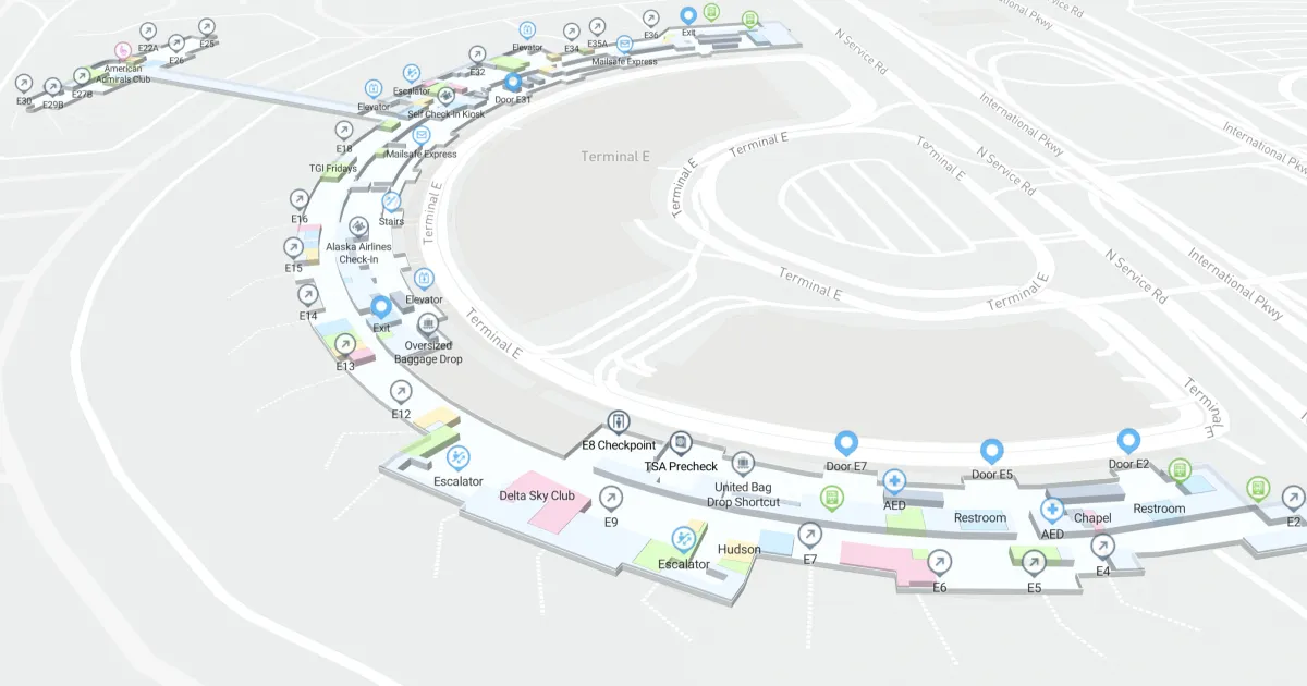 Dallas Fort Worth International Airport Terminal E Interactive Map