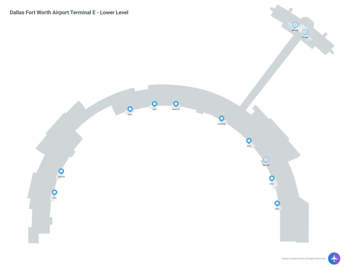 DFW Terminal E / Lower Level Map