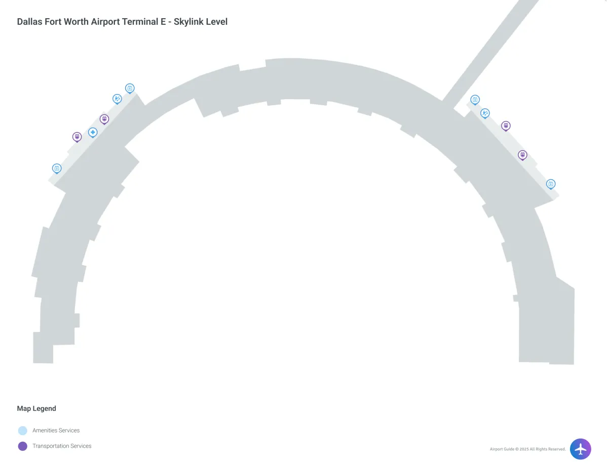 DFW Terminal E / Skylink Level Map