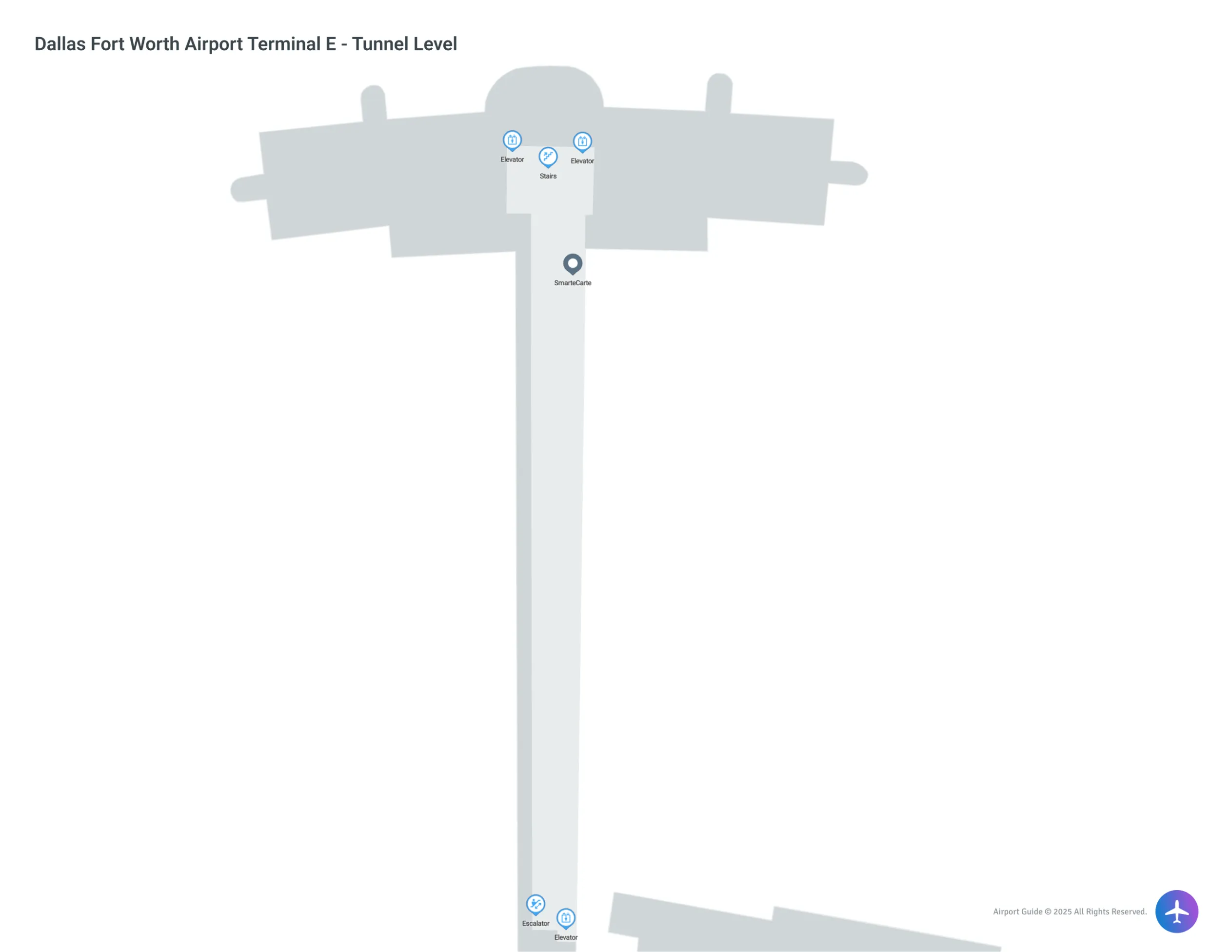 DFW Terminal E Tunnel Level map