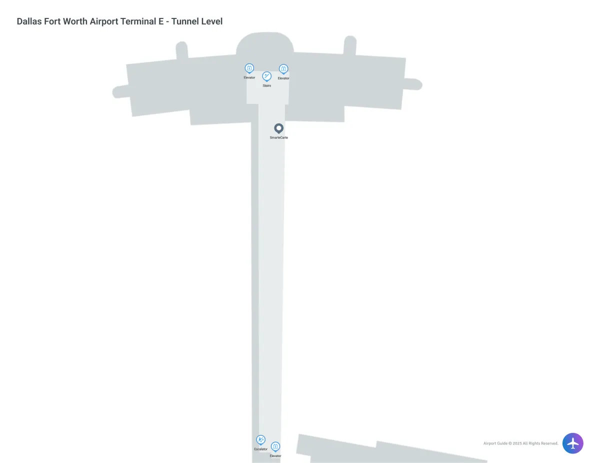 DFW Terminal E / Tunnel Level Map