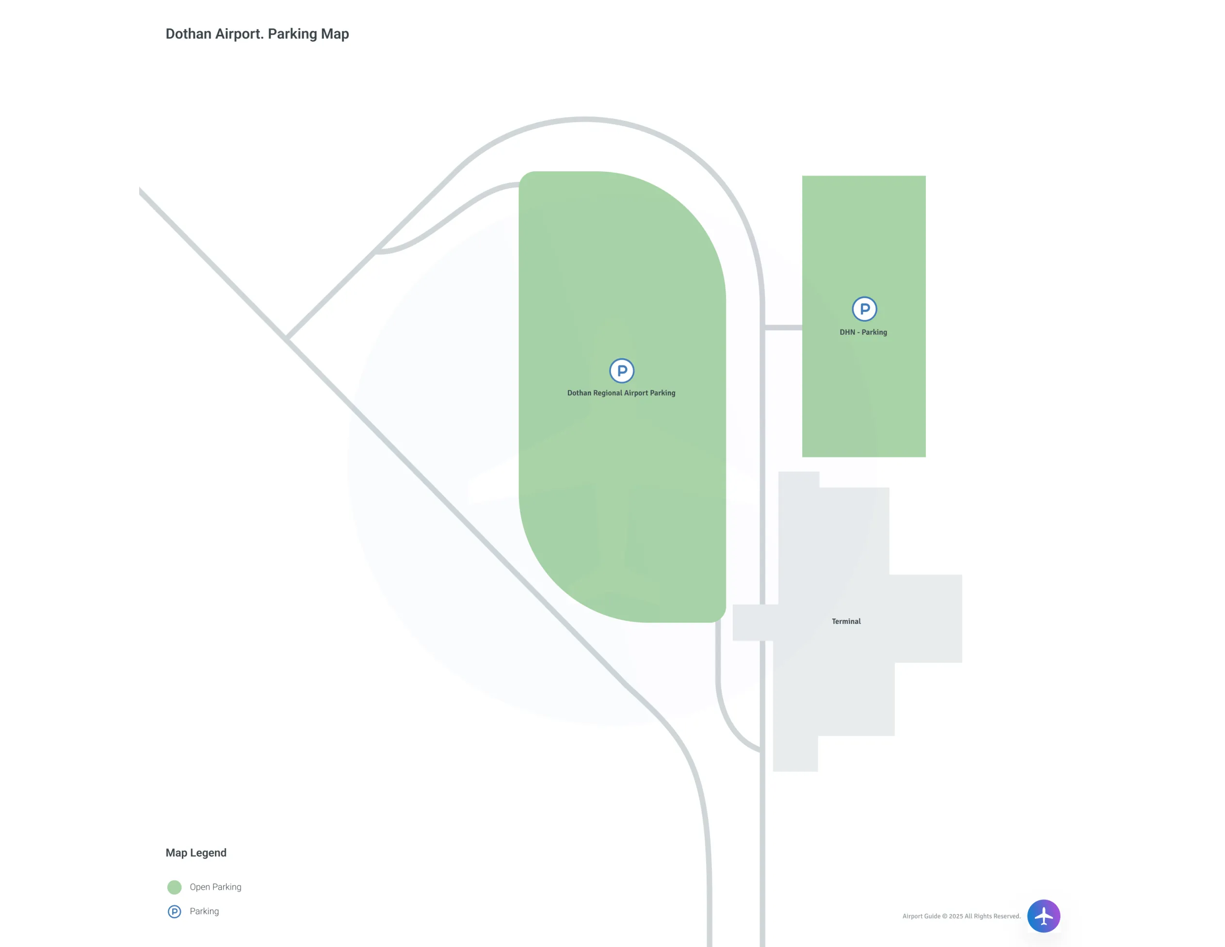 Dothan Regional Airport (DHN) Parking Map