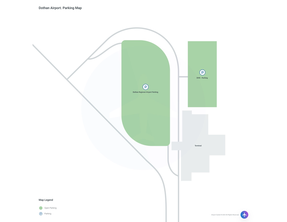 Dothan Regional Airport (DHN) Parking Map