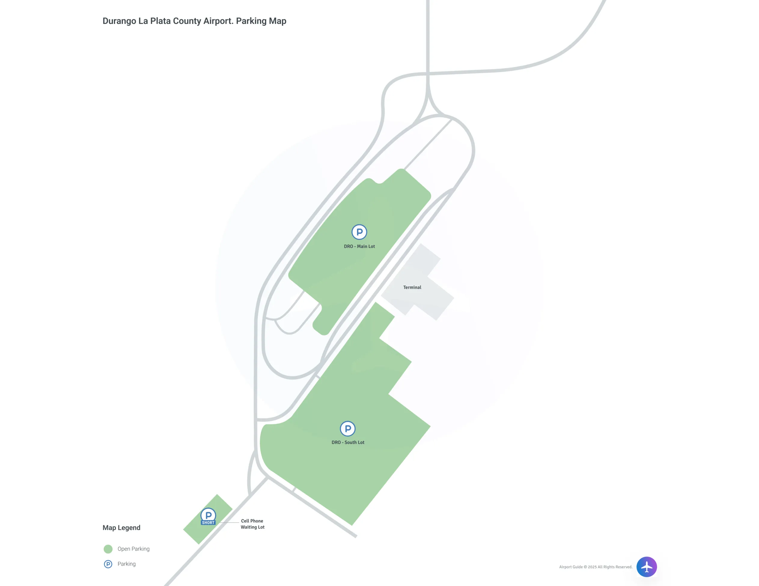 Durango-La Plata County Airport (DRO) Parking Map