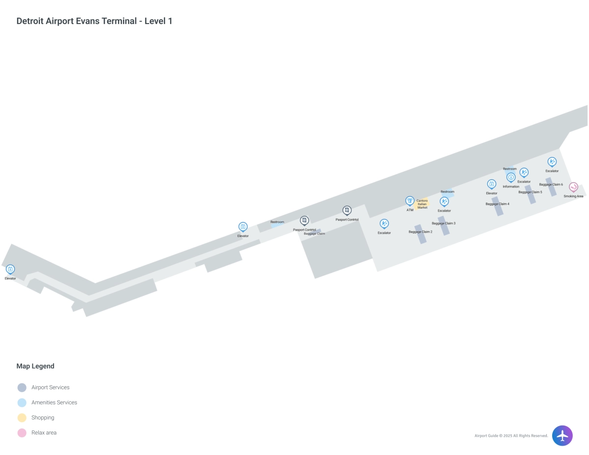DTW Evans Terminal / Level 1 Map
