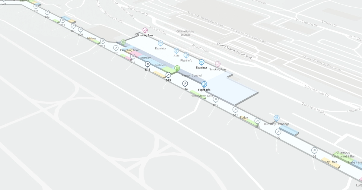 Detroit Metropolitan Wayne County Airport Evans Terminal Map