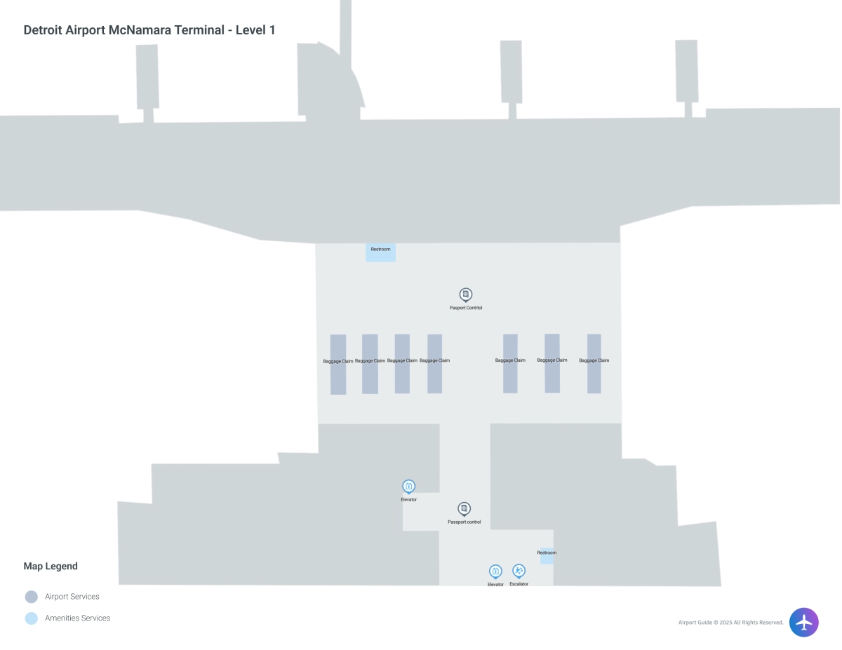 DTW McNamara Terminal / Level 1 Map