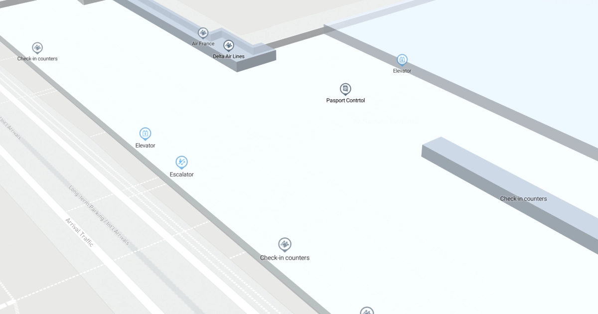 Detroit Metropolitan Wayne County Airport McNamara Terminal Map