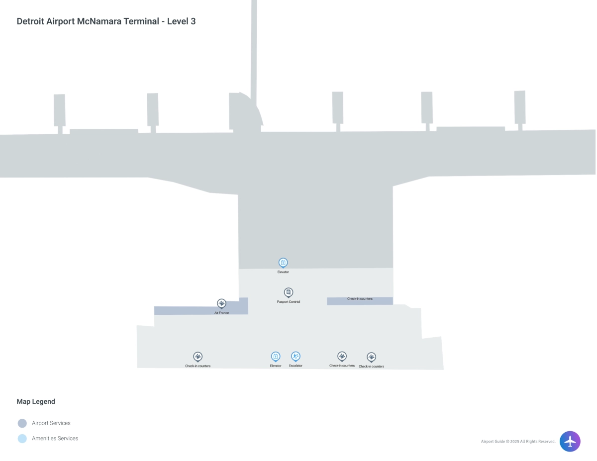 DTW McNamara Terminal / Level 3 Map